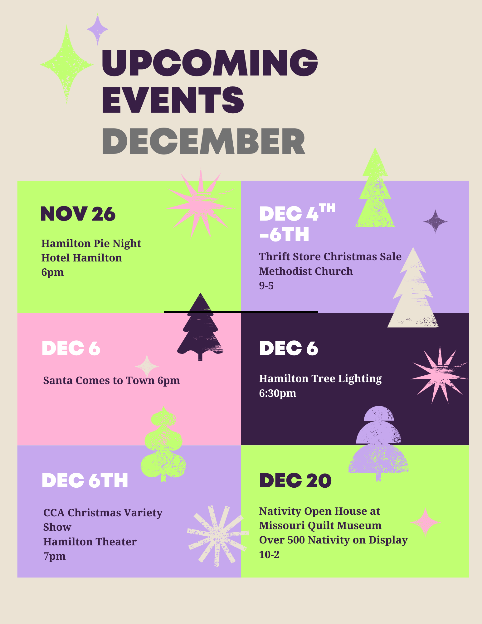 December events in Hamilton Missouri