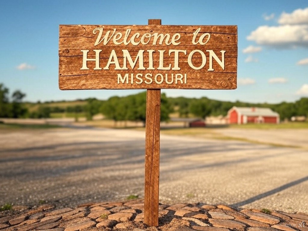 welcome to Hamilton Missouri sign welcome to Hamilton Missouri sign