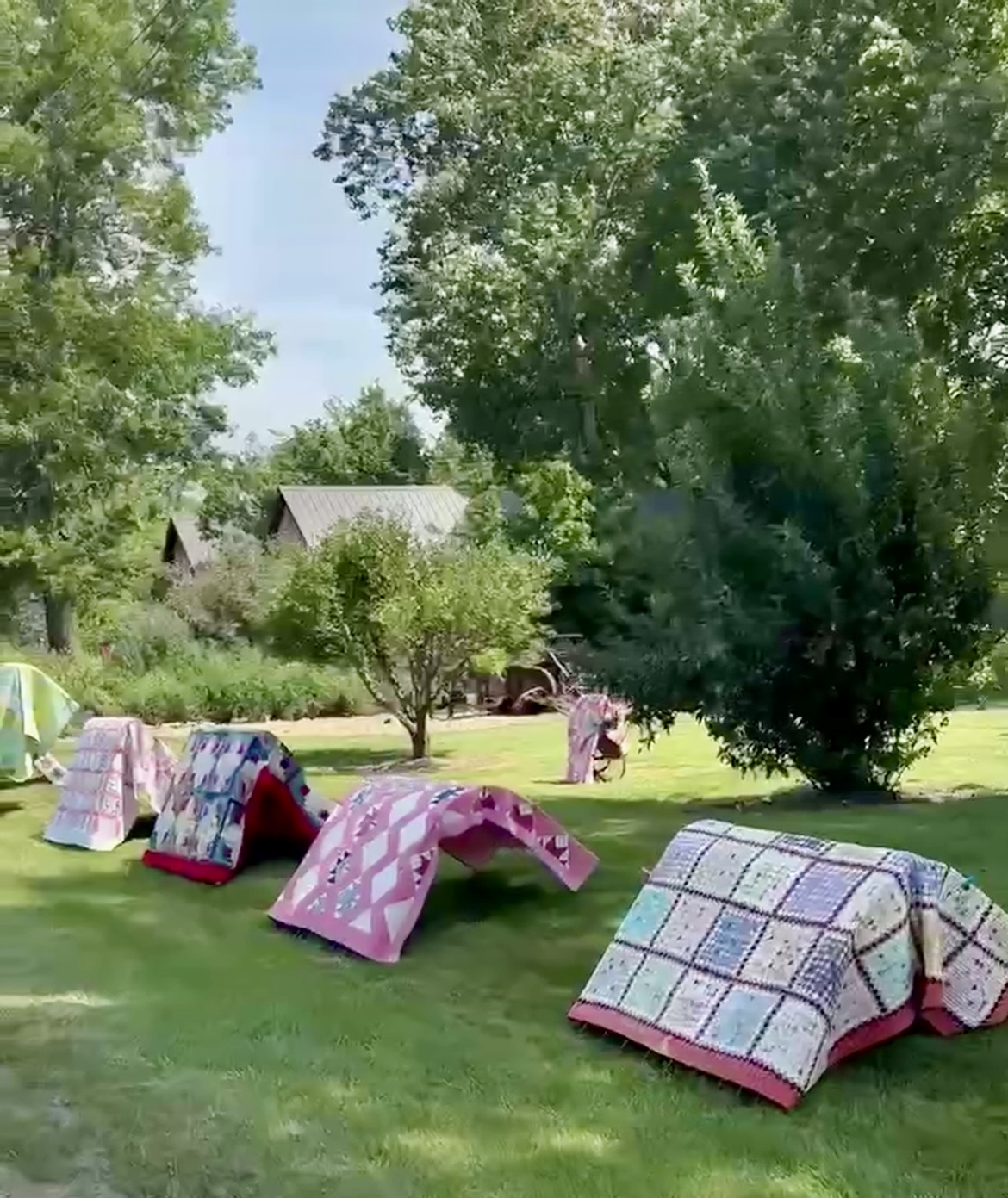 quilts on display in Hamilton Missouri