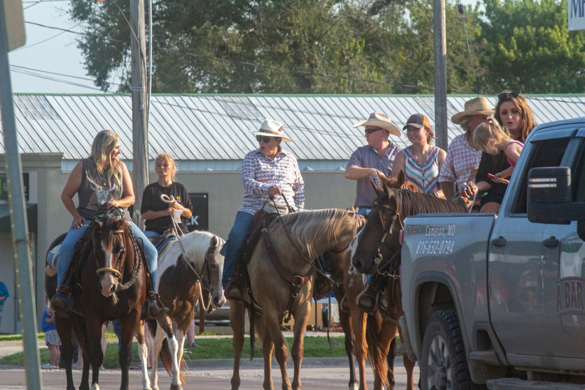People riding horses at the Northwest Missouri Steam and Gas Engine Show in Hamilton Missouri