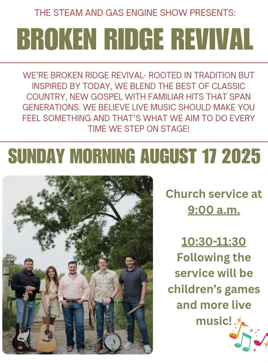 Worship service at the Northwest Missouri Steam and Gas Engine Show in Hamilton Missouri