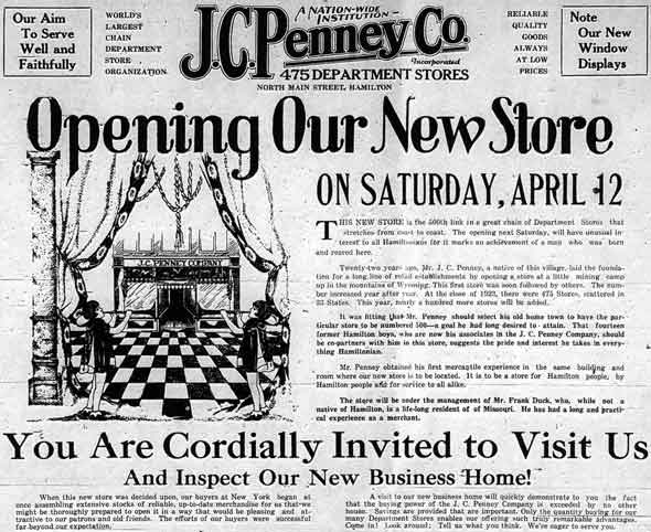 JC Penney vintage newspaper article JC Penney vintage newspaper article