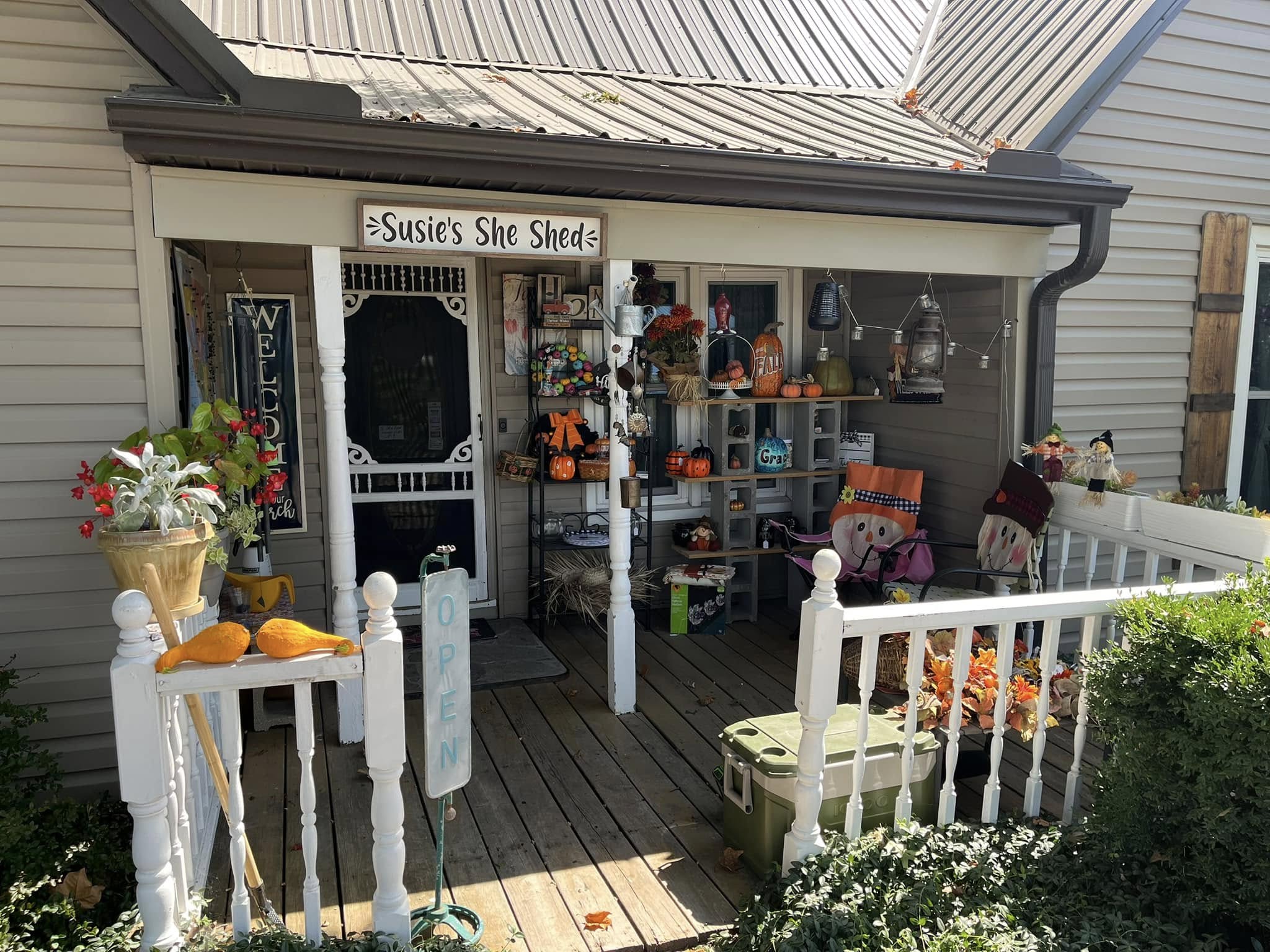 Susie's She Shed front porch Susie's She Shed front porch